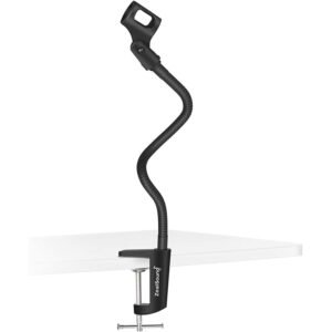 ZealSound Microphone Stand,Flexible Gooseneck Desktop Mic Stands Holder with Heavy Duty Desk Clamp,3/8" to 5/8" Screw Adapter Include 360 Adjustable Compact Mic Arm