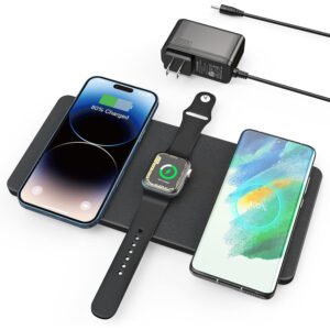 ZealSound Wireless Charger 3 in 1,10w Fast Wireless Charging Pad for Apple iWatch, Airpod