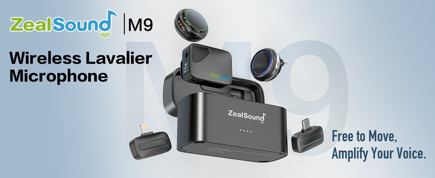 ZealSound Wireless Lavalier Microphone M9 Kit for YouTube