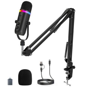 K66 PROS RGB Boom-Arm Microphone — Built for Podcasting Mastery